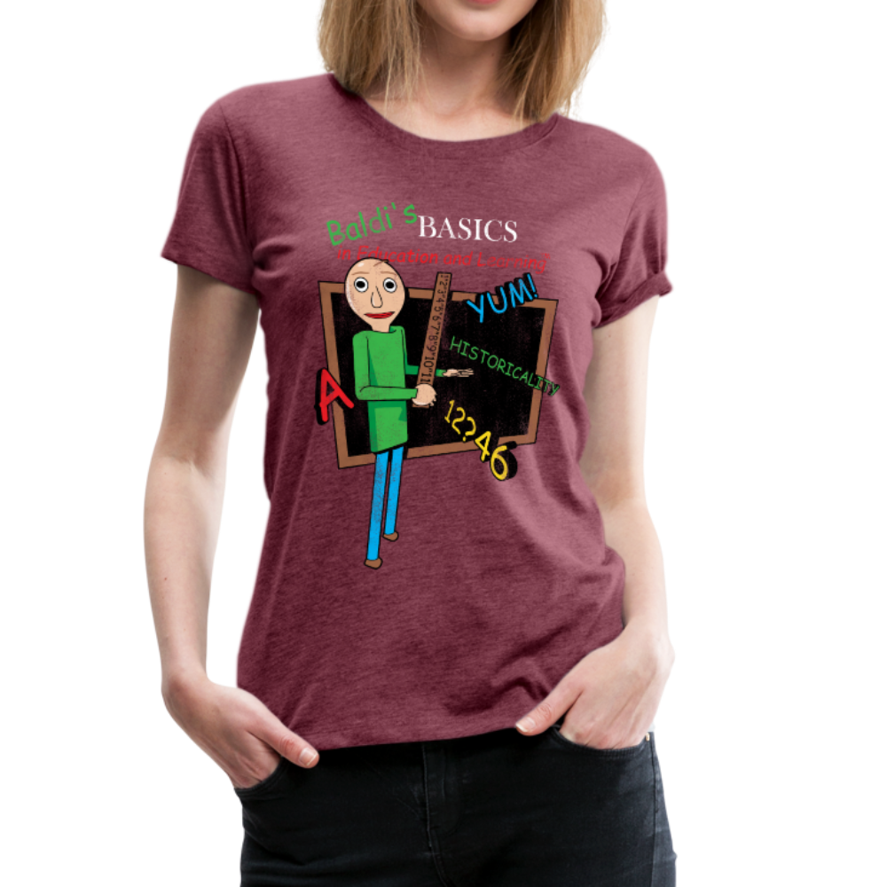 Vintage Baldi's Basics Logo T-Shirt (Womens) - heather burgundy