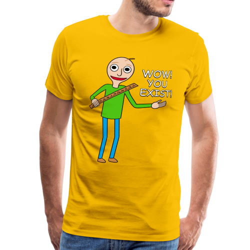 You Exist! Mens Premium T-Shirt - sun yellow