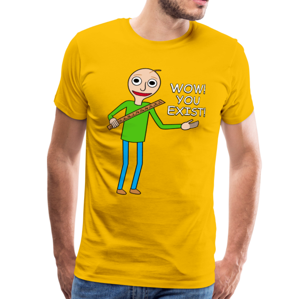 You Exist! Mens Premium T-Shirt - sun yellow