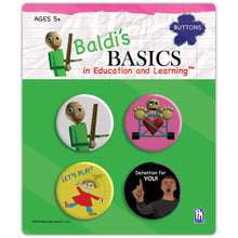 Baldi's Basics - Buttons 4-Pack (Four 1.5" Buttons w/ Pins, Series 2)