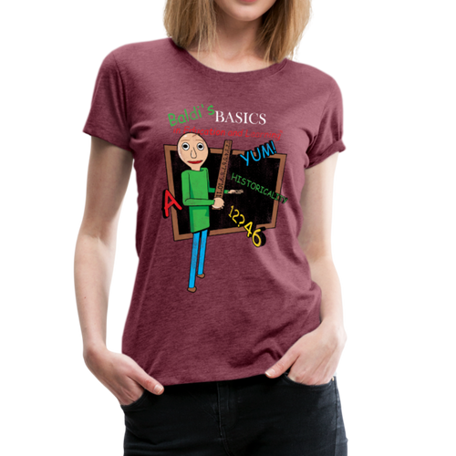 Vintage Baldi's Basics Logo T-Shirt (Womens) - heather burgundy
